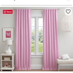 Pottery Barn Kids Pink & White 44" x 84" Curtains
